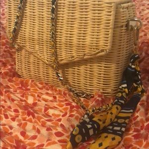 Zara hand made shoulder crossbody Bag with scarf